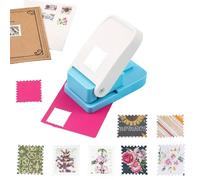 Acción de palanca perforadora cuadrada para cuadrados equiláteros, perfecta para manualidades con papel, álbumes de recortes, tarjetas de bricolaje,(SilverRectangular Postage Stamp Punch)