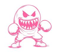 acciones de monstruos de boxeo Pegatinas de pared de vinilo 54.6x55.8cm No daña la superficie de la pared Rosa