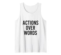 Acciones sobre palabras. estoico, cita motivacional. Camiseta sin Mangas