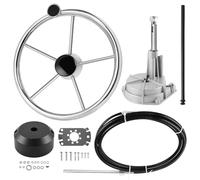 Acclcors Kit de dirección mecánica para motores fueraborda con volante y cable largo para barcos de pesca, yates y otras embarcaciones (365,8 cm)