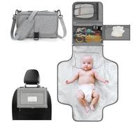 Accmor Cambiador de pañales portátil, cambiador para bebé, niña y niño, impermeable, cambiador de bebé, artículos esenciales para recién nacidos, regalos para baby shower, color gris