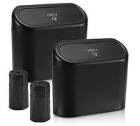 Accmor - Cubo de basura para coche con tapa, cubo de basura para coche, organizador de basura, 2 unidades mini contenedor de basura para coches, hogar, oficina