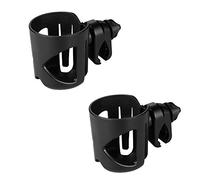 Accmor, portavasos universal, soporte para taza de cochecito, soporte de copa de gran calibre diseñado para tazas, rotación universal de 360 grados, Negro, Pack De 2