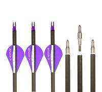 ACCMOS 12 pz Flecha de Tiro con Arco Spine 300 350 400 500 600 700 800 ID 6,2 mm Flechas de Caza para Arco Recurvo Arco Compuesto Tiroteo (27inch, Spine 500)