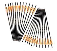 ACCMOS 24pz 13" 16" 17" 18" 20" 22" Flecha de Carbono Tiro con Arco Flechas de Pernos de Ballesta 125grain Punta de Flecha Reemplazable para Caza o Entrenamiento de Tiro (18inch)