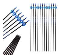 ACCMOS 29 Pulgadas Tiro al Arco Flecha de Carbono Spine 340 ID 6,2 mm Azul Anillo Prueba Explosiones, para Jóvenes Adultos Arco Compuesto Recurvo Caza Tiro 12 pz (Spine 340, 29inch)
