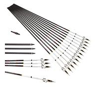 ACCMOS 3K Flecha de Carbono Spine 400 Carbón Tejido Eje, ID 6,2 mm Flechas de Tiro con Arco, para Arco Largo Arco Recurvo Arco Compuesto Caza12 pzs (12pcs, Spine 400)
