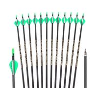 ACCMOS ID 6.2 mm Flecha de Caza Spine 300 350 400 500 600 700 800 Flechas de Carbono Longitud 22.5-31 Pulgadas para Arco Recurvo Arcos Compuestos Tiro con Arco 12 pz (31inch, Spine 300)