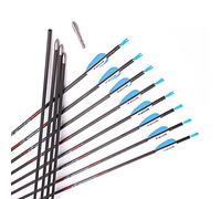 ACCMOS Tiro con Arco Flecha de Carbono Puro Spine 700 ID 4,2 mm Flecha de Caza, para Arco Recurvo Arcos Compuestos Arco Tradicional12 pz (Spine 700, 28inch)