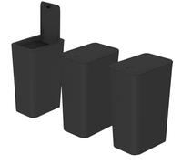 Accmuzzy 3 cubos de basura para baño de 9 litros, para baño, estrecho, con tapa, para oficina, salón, cocina, inodoro