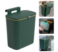 Accmuzzy Cubo de Basura de Cocina 9L, Cubo de Basura Colgante con Tapa para Baño, Dormitorio o Caravana, Cubos de Basura para Cocina