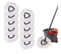 Accoladesound 10 paquetes de cabezales de repuesto compatibles con fregona giratoria, repuesto de fregona de microfibra, repuesto de cabezal de fregona, color blanco