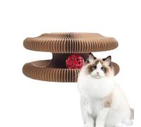 Accordion Organ Cat Scratching Board Toy - Interactive Cat Scratch Pad with Bell Ball | Foldable Cardboard Enrichment Game, Claw Grinding Play Tunnel for Small Medium Pets Indoor Activity