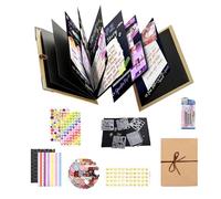 Accordion Scrapbook Album - Expandable Photo Book with Decorative DIY Accessories, Perfect for Students, Travelers, and Event Enthusiasts to Capture Cherished Life Moments 5 Inch