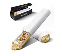 Accordly - Pastillero estético de alta calidad para 7 días, pastillero esencial de viaje semanal, pastillero de metal para vitaminas, medicamentos, suplementos, aceite de pescado, organizador de