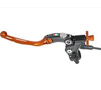 ACCOSSATO ACCOSSATO-CF009O-34-RST-39 Control de Embrague por Cable Racing articulada de Color (Palanca+regulador), con Micro Incluido, Cuerpo Negro Mango y pomo Naranja (CF009O-34-RST-39)