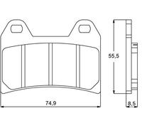 accossato agpa96ev2 - 131 Pastilla de freno para moto Guzzi > 1100 California Stone, Touring (2002), juego de 2