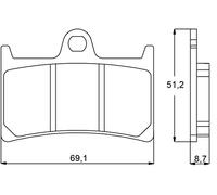 accossato agpa97ev2 - 20 Pastilla de freno para Yamaha > MT-07 700, 700 (2014), juego de 2