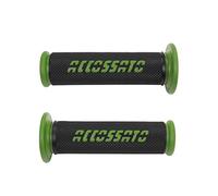 ACCOSSATO Par de puños de carreras de goma termoplástica, color negro con texto en inglés Kawasaki Ninja ZX-10R desde 2011 hasta 2015, CC 1000