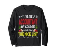 Accountant of Course On The Nice List Ugly Christmas Sweater Manga Larga