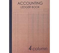 Accounting Ledger Book 4 Column: 120 pages , 8.5 x 11 inches ( large size ) , Brown craft paper style cover : Simple / General Accounting Ledger Book for Bookkeeping