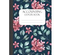 Accounting Ledger Book: A Simple Accounting Ledger Book for Bookkeeping 120 pages , 8.5 x 11 inches ( large size ) , spring season flower craft paper vintage style cover (floral season Ledger Book)