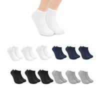 ACCRUX - 12 Pares de Calcetines Tobilleros Deportivos para Hombre, Calcetines Cortos de Mujer Transpirables y Resistentes para Running, Ciclismo (35-40, Surtido (12 Pares))