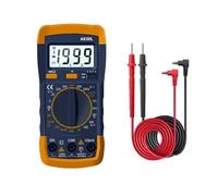 ACCRUX-Multímetro Digital, Medidor Eléctrico Multifunción con Pantalla Retroiluminada LCD - Voltímetro, Amperímetro, Ohmímetro, Probador de Continuidad para Electricista, Taller, Laboratorio