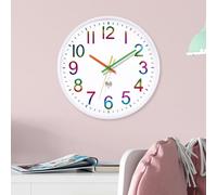 ACCSHINE Reloj de Pared de Control de Radio, Silencio,Relojes de Pared Cocina, 30 cm, Moderno, Reloj Pared Grande, Salon, Modernos, silencioso, Digital, Vintage, Luminoso (Blanco)