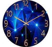 ACCSHINE Reloj de Pared sin tictac, Reloj de Pared de Cocina, Reloj de Cuarzo de Calidad silencioso con batería Grande para Dormitorio, Oficina, Escuela (30 cm, Vidrio Azul)