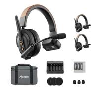 Accsoon Como SE Wireless Intercom Headset System, comunicación dúplex completa de 2,4 GHz, alcance de 1312 ft/400 m, antena externa, ENC, 30 horas de duración de la batería, 1 PC host y 2 auriculares