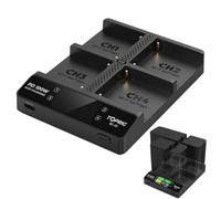 Accsoon Toprig BC-01 NP-F Cargador de batería de 4 canales de 100 W con pantalla LCD, entrada USB-C PD, compatible con Sony NP-F550, NP-F750, NP-F970, cámaras de vídeo y fotos profesionales