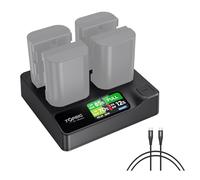 Accsoon Toprig LP-E6 LP-E6N LP-E6NH - Cargador de batería para cámara de 4 canales, PD60W, cargador rápido con pantalla LCD, compatible con Canon EOS 5D Mark II III IV, 70D, 5Ds, 6D, 5DSR, 80D, 7D, 7D