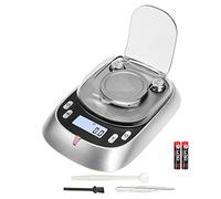 ACCT Báscula de miligramos, 50 g-0,001 g, 7 unidades, báscula de alta precisión con retroiluminación LCD, escala de mini gramos con función de tara, escala mg para polvo, oro, joyas (pilas incluidas)