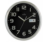 Acctim Supervisor - Reloj analógico de Pared con Calendario Negro