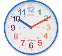 Acctim Wickford 22529 Kids Reloj de Pared para niños, para enseñar la Hora, con Esfera de Cuarzo y los Colores del arcoíris, Azul, 20 cm