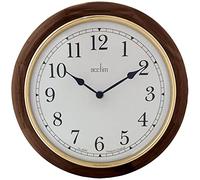 Acctim Winchester - Reloj de pared de cuarzo hecho a mano con lente de cristal abovedado de madera, 31,5 cm (madera de roble)