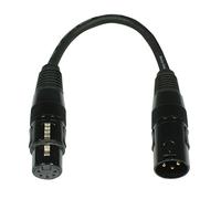 Accu Cable AC-DMXT/3M5F - Cable DMX para micrófono XLR (adaptador, macho/hembra), color negro