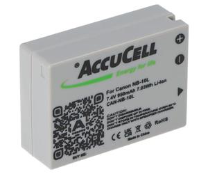 AccuCell Batería compatible con Canon NB-10L, PowerShot SX40 HS, Li-Ion 7,4 V, 750-950 mAh, dimensiones 45,5 x 32,4 x 15,2 mm