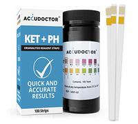 Accudoctor 100 Test de Orina Cetonas y Ph 2 parámetros Tiras de orina - Cetosis medición de cetonas precisa, dieta cetogénica dieta Keto dieta Alcalina Tiras de ph - 100 Tiras Reactivas de orina
