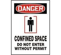 Accuform"Danger Confined Space - Do Not Enter Without A Permit" Safety Sign, Aluma-Lite, 10 x 7 Inches (MCSP147XL)