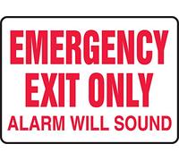 Accuform"Emergency Exit Only - Alarm Will Sound" Safety Sign, Aluma-Lite, 10 x 14 Inches (MEXT921XL)