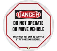 Accuform KDD832 STOPOUT - Funda de Vinilo para Volante, Leyenda Estilo OSHA Danger DO Not Operate OR Move Vehicle - This Cover May Only be Removed by Authorized Personnel, 61 cm de diámetro,