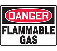 Accuform MCHL152VP Señal de plástico, leyenda "Danger Flammable Gas", 7 pulgadas de largo x 10 pulgadas de ancho x 0.055 pulgadas de grosor, rojo/negro sobre blanco