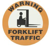 Accuform MFS2817 Slip-Gard Adhesive Vinyl Round Floor Sign, Legend"Warning Forklift Traffic", 17" Diameter, Black/White on Orange