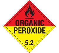 Accuform MPL504VS10 Adhesive Vinyl Hazard Class 5/Division 2 DOT Placard, Legend"Organic Peroxide 5.2" with Graphic, 10-3/4" Width x 10-3/4" Length, Black on Red and Yellow (Pack of 10)