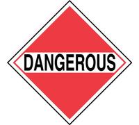 Accuform MPLM01VP1 Plastic Mixed Loads DOT Placard, Legend"Dangerous", 10-3/4" Width x 10-3/4" Length, Black on White/Red