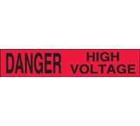 Accuform MPT25 Plastic Barricade/Perimeter Tape, Legend"Danger HIGH Voltage", 3" Width x 1000-ft Length x 3-mil Thickness, Black on Red