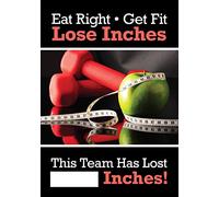 Accuform MSR814PL Plastic WorkHealthy Write-A-Day Safety Scoreboard, Legend"EAT Right - GET FIT - Lose INCHES - This Team HAS Lost #### INCHES!", 20" Length x 14" Width x 0.125" Thickness