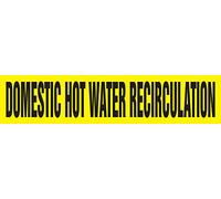 Accuform RPK281STB Snap Tite"DOMESTIC HOT WATER RECIRCULATION" Pipe Marker for 1-1/2" to 2" OD Pipe, 9" H x 1 1/2" L x 8" W, Black on Yellow
